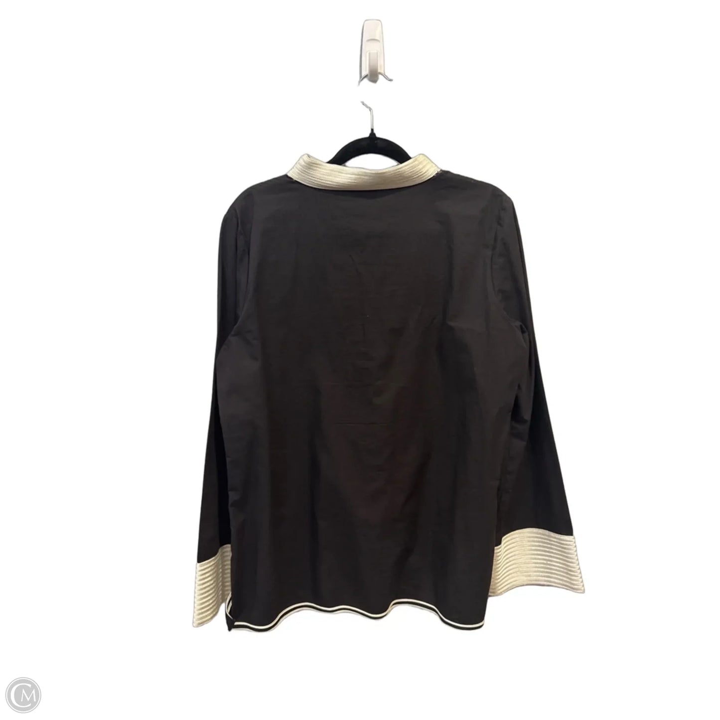 Tunic Long Sleeve By Clothes Mentor In Black & Cream, Size: M