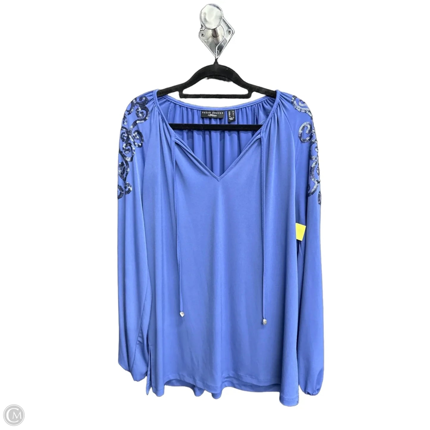 Top Long Sleeve By Susan Graver In Blue, Size: M