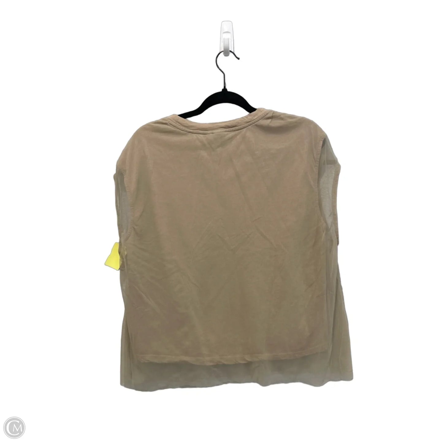 Top Short Sleeve By Clothes Mentor In Tan, Size: L