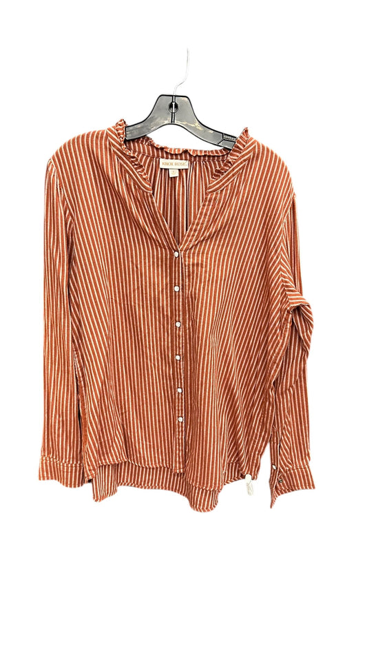 Top Long Sleeve By Knox Rose In Brown, Size: L