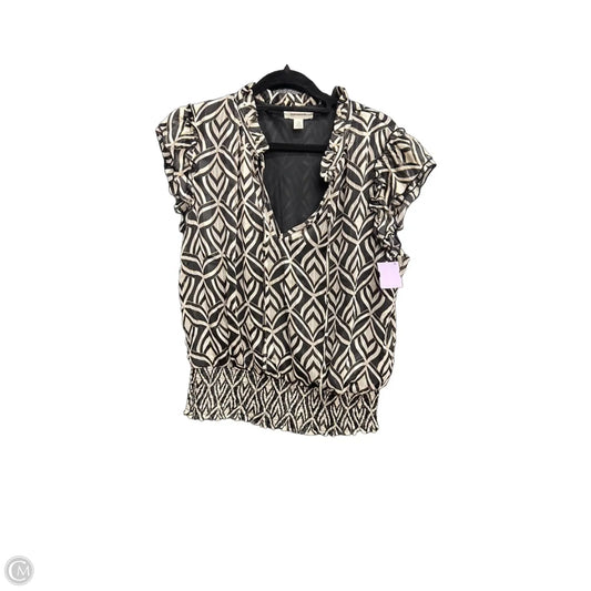 Top Sleeveless By Tamara H In Black & Cream, Size: L