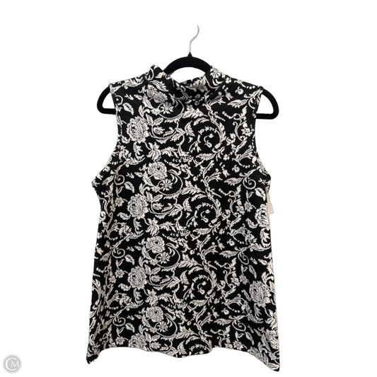 Top Sleeveless By Perseption Concept In Black & White, Size: L