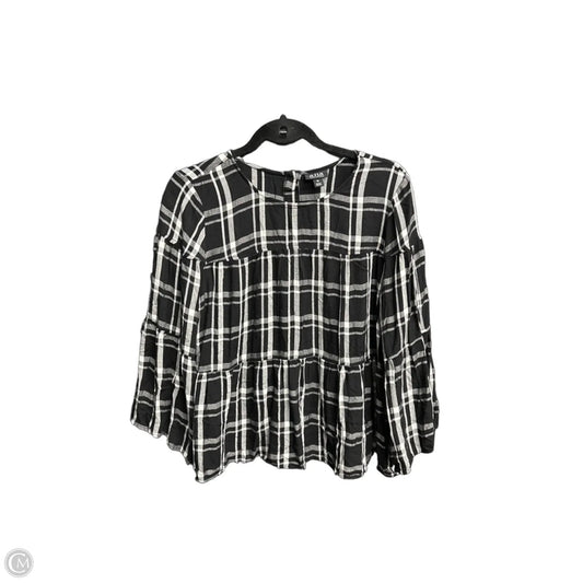 Top Long Sleeve By Ana In Black & White, Size: M