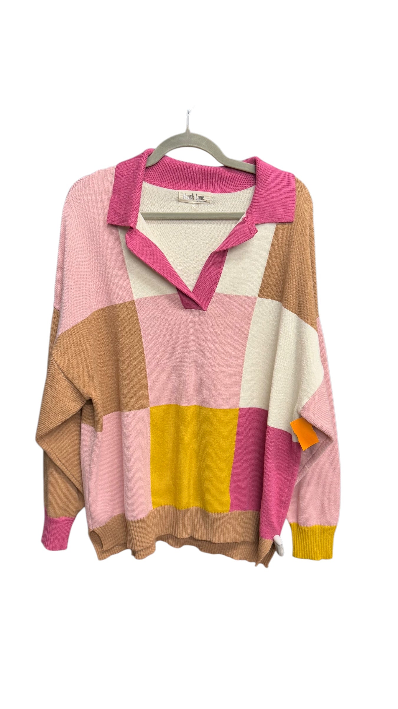 Sweater By Peach Love Cream California In Multi-colored, Size: L