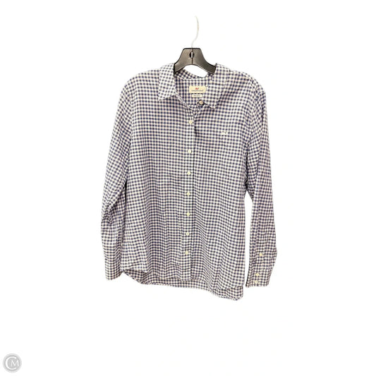 Top Long Sleeve By Vineyard Vines In Checkered Pattern, Size: L