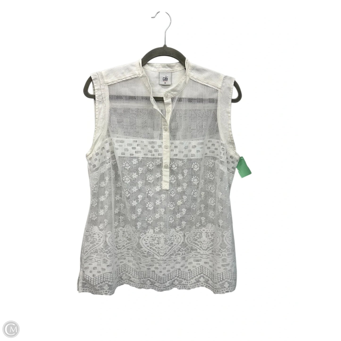 Top Sleeveless By Cabi In White, Size: M