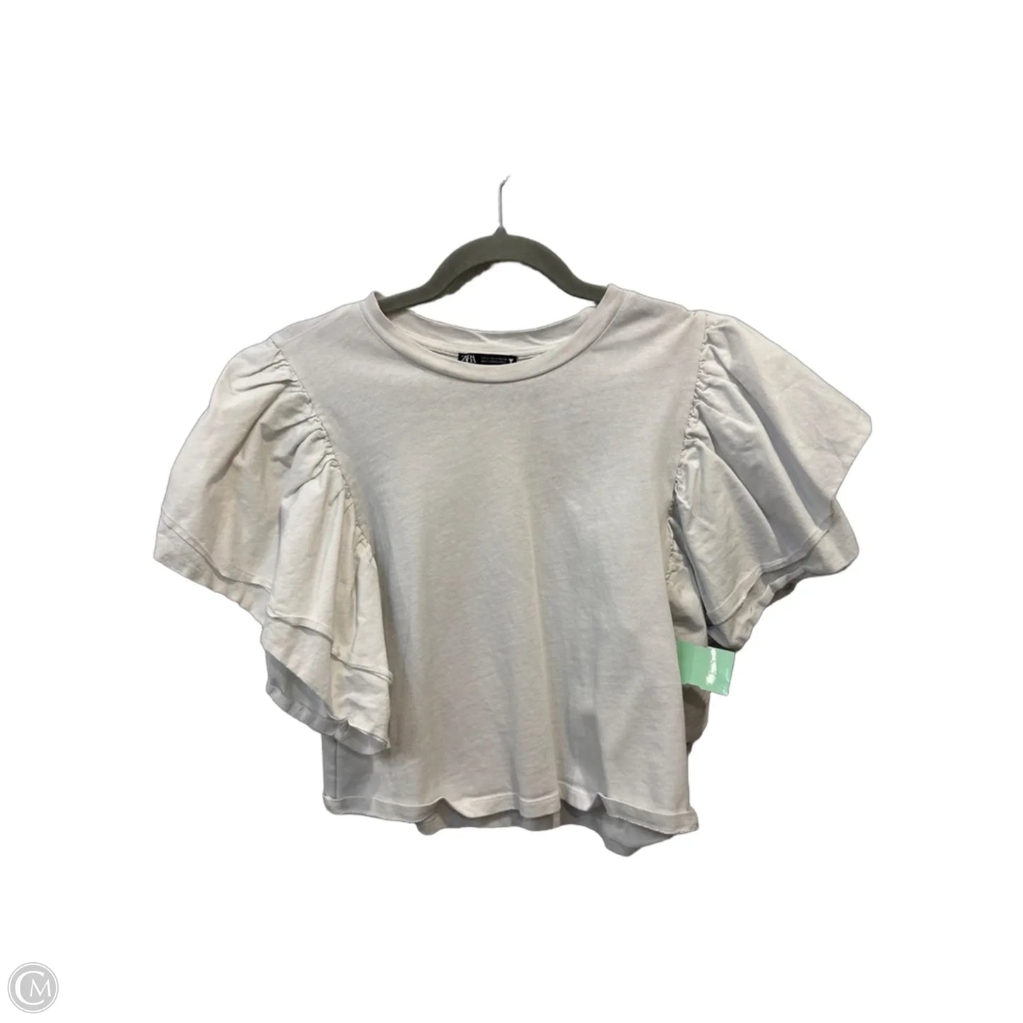 Top Short Sleeve By Zara In White, Size: S