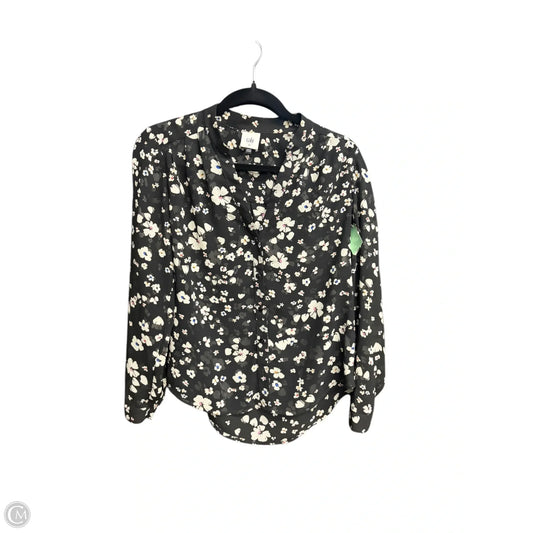 Top Long Sleeve By Cabi In Floral Print, Size: Xs