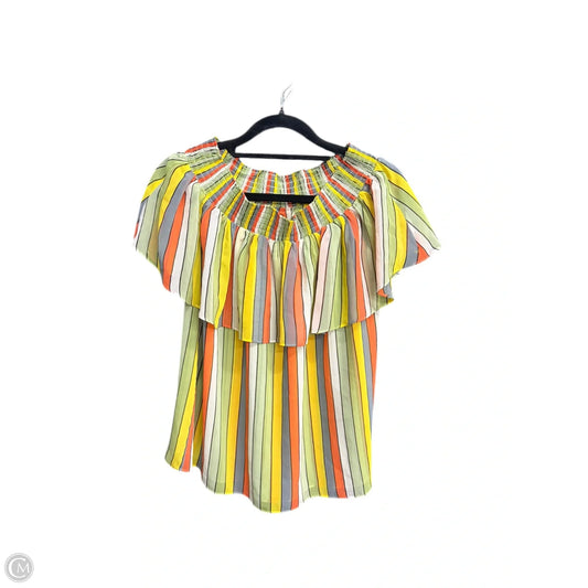 Top Short Sleeve By Cabi In Striped Pattern, Size: S