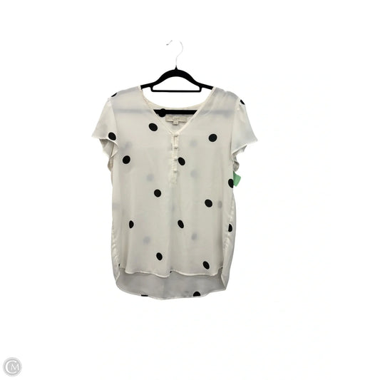 Top Short Sleeve By Loft In Polkadot Pattern, Size: Xs