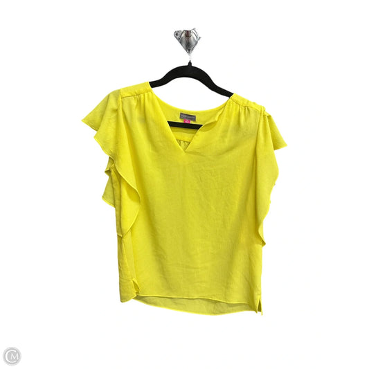 Top Short Sleeve By Vince Camuto In Yellow, Size: Xs