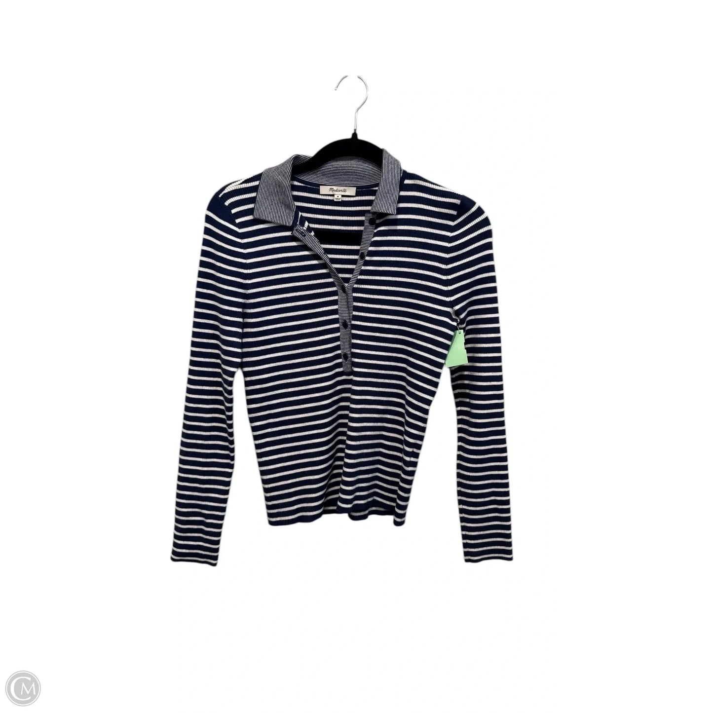 Top Long Sleeve By Madewell In Striped Pattern, Size: M