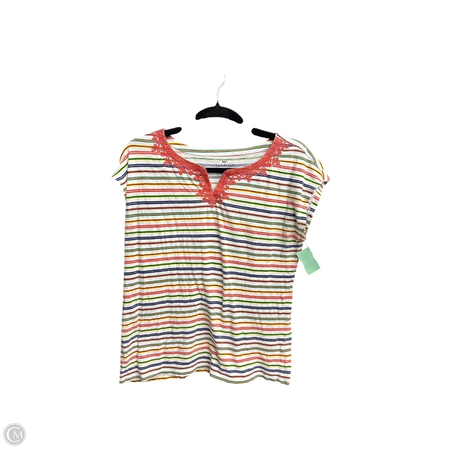 Top Short Sleeve By Talbots In Striped Pattern, Size: S