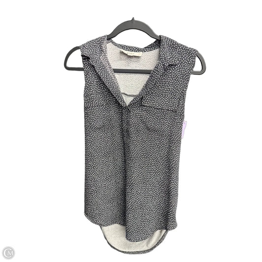 Top Sleeveless By Loft In Grey & White, Size: S