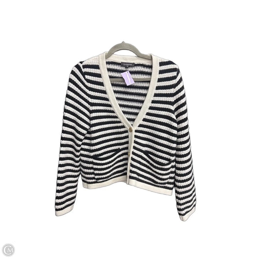 Sweater Cardigan By Calligraphie In Striped Pattern, Size: M