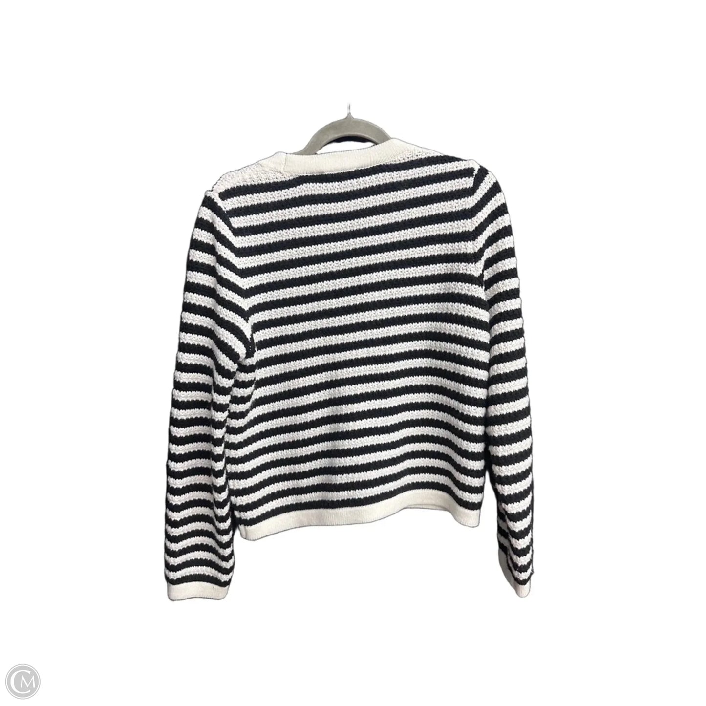 Sweater Cardigan By Calligraphie In Striped Pattern, Size: M