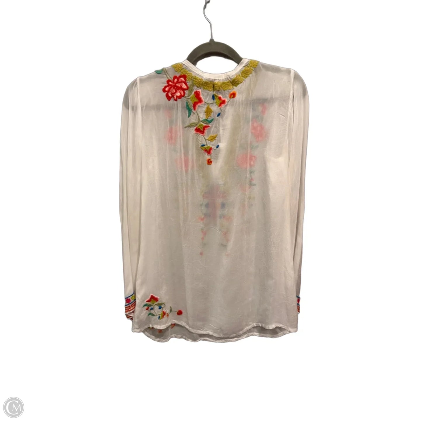 Tunic 3/4 Sleeve By Johnny Was In White, Size: S