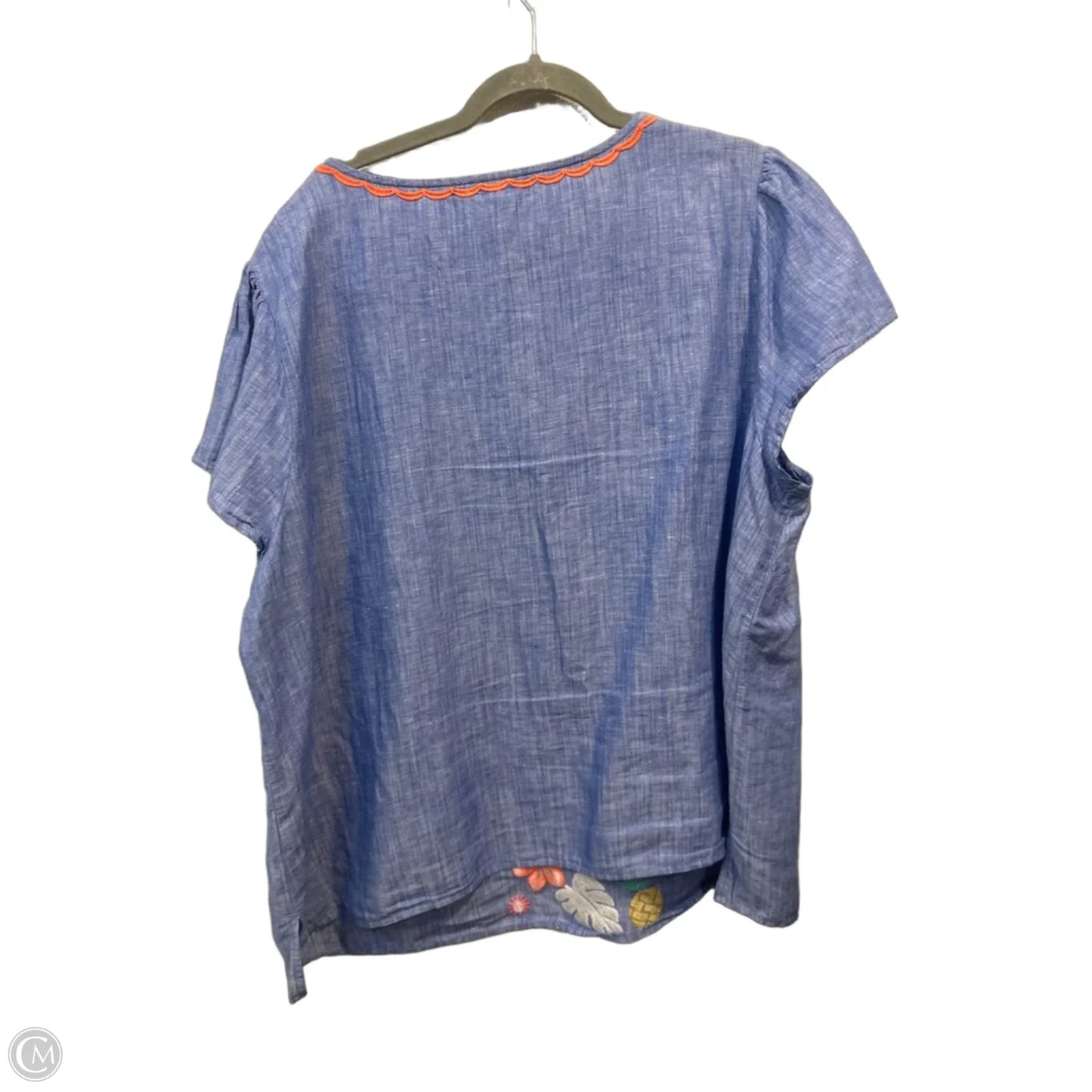 Top Short Sleeve By Talbots In Blue, Size: 3x