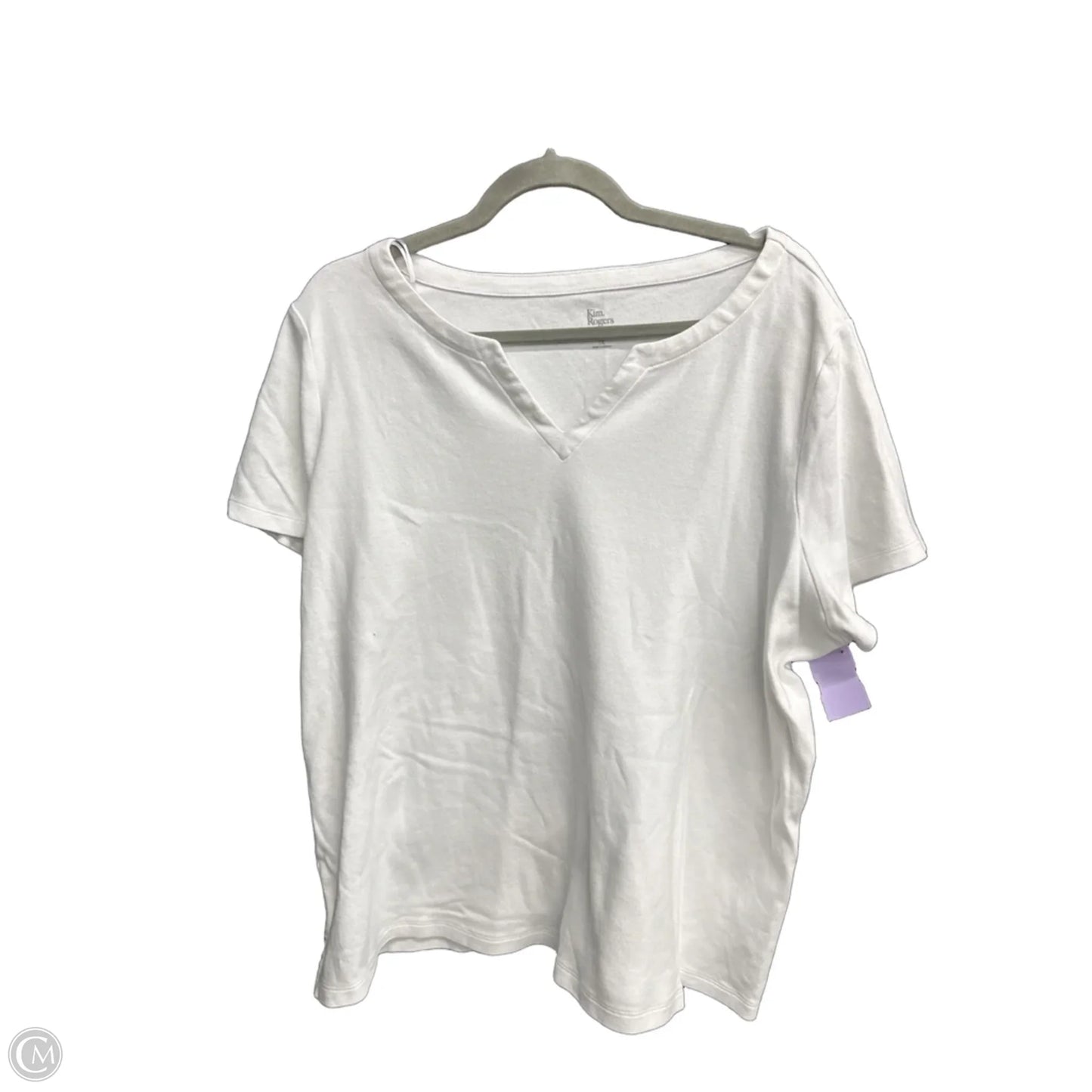 Top Short Sleeve By Kim Rogers In White, Size: Xl