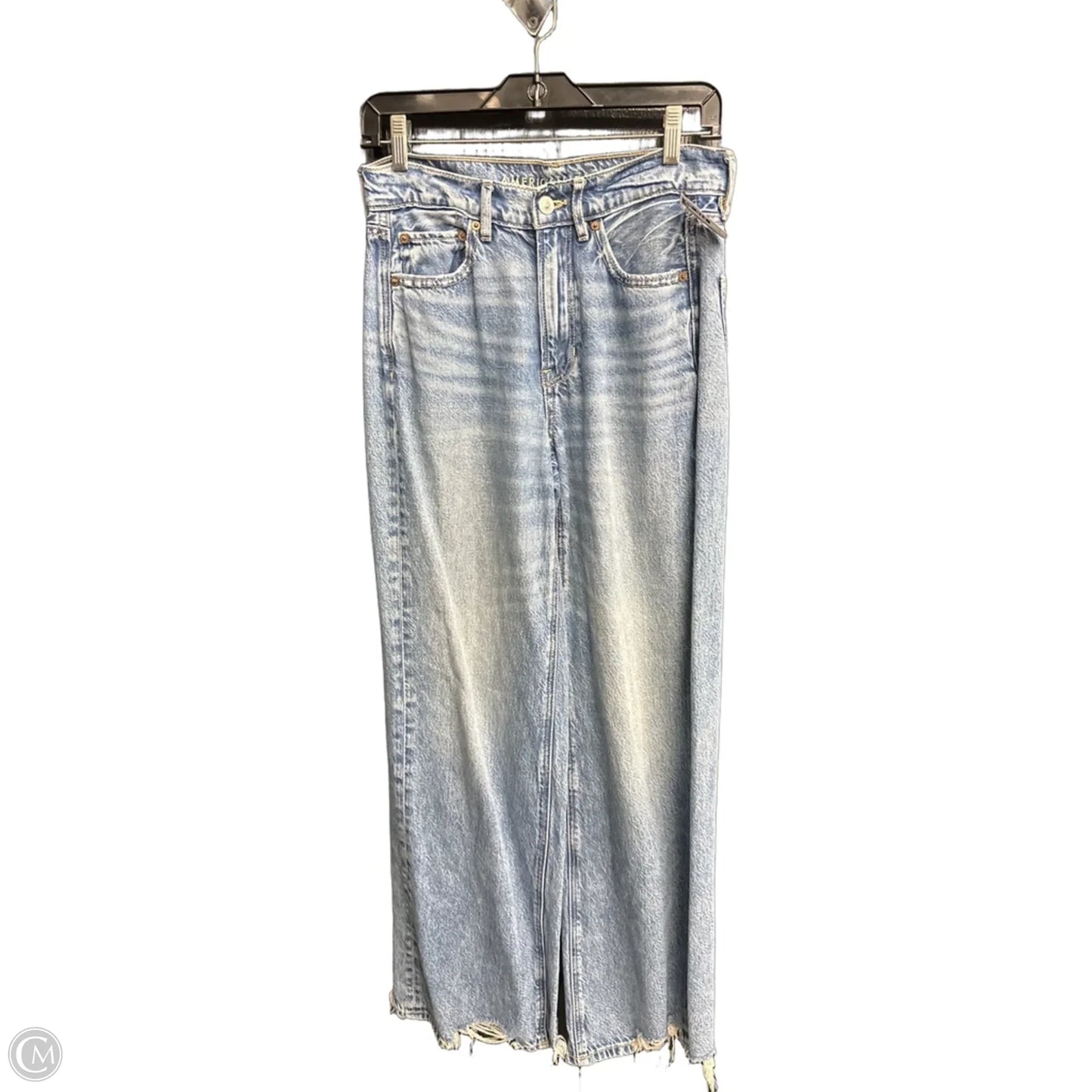 Jeans Wide Leg By American Eagle In Blue Denim, Size: 4