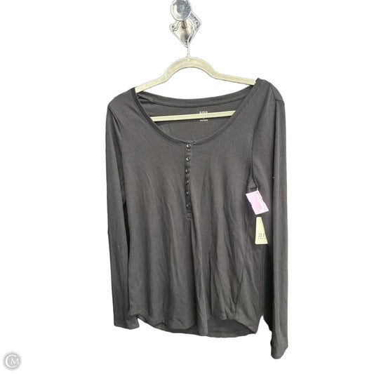 Top Long Sleeve Basic By Ana In Black, Size: M
