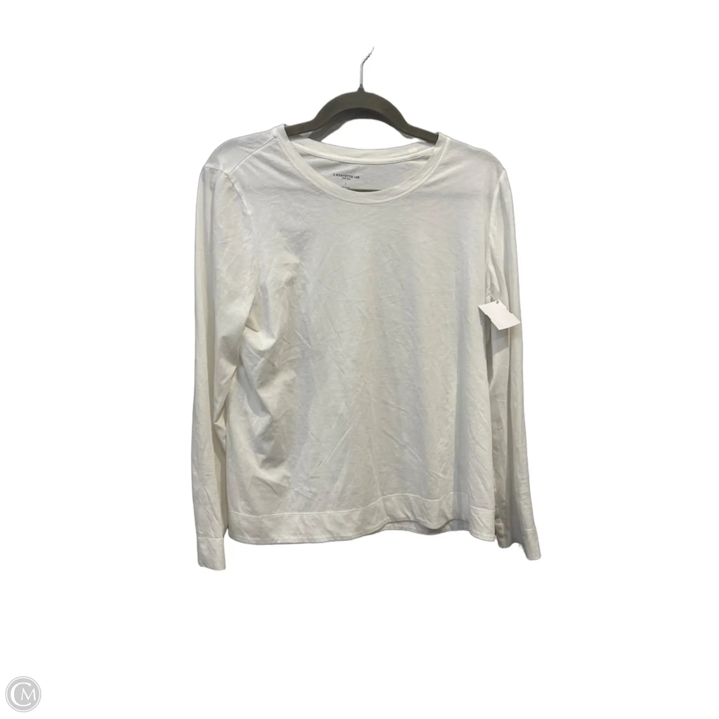 Top Long Sleeve Designer By Lafayette 148 In White, Size: L