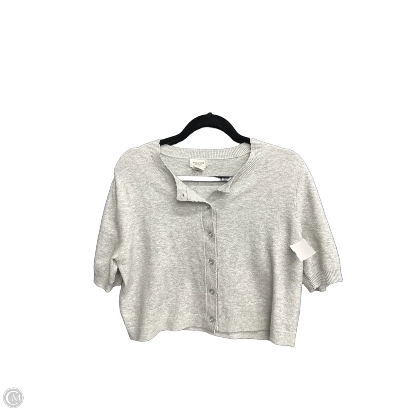 Sweater Short Sleeve By Clothes Mentor In Grey, Size: L