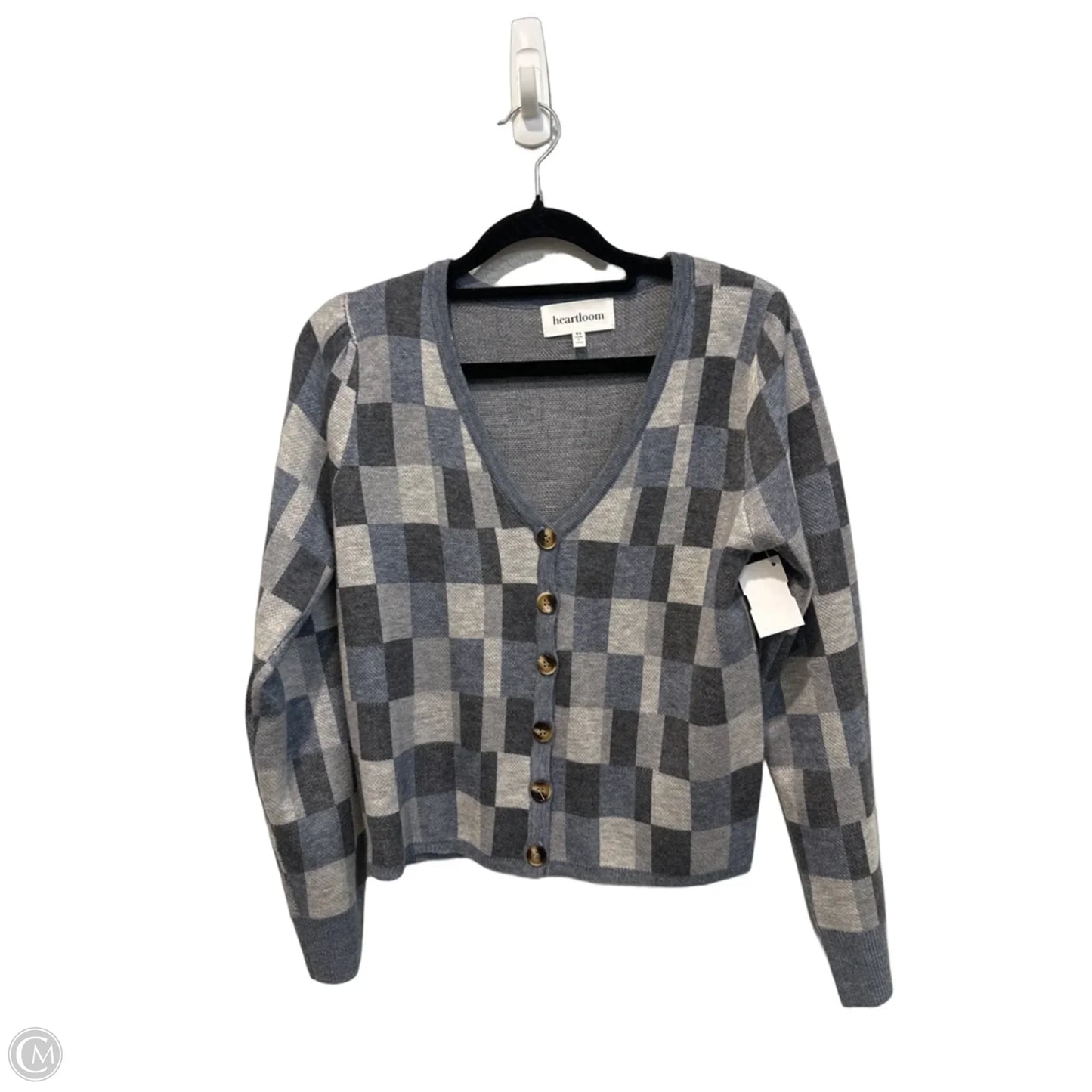 Sweater By Heartloom In Checkered Pattern, Size: Xs