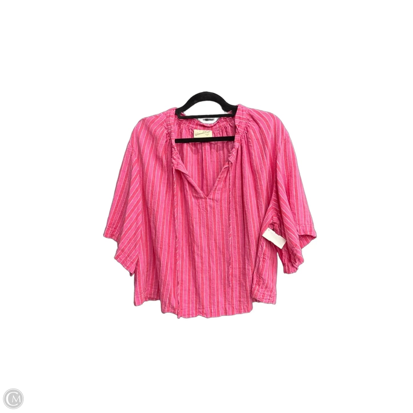 Top 3/4 Sleeve By Universal Thread In Striped Pattern, Size: M
