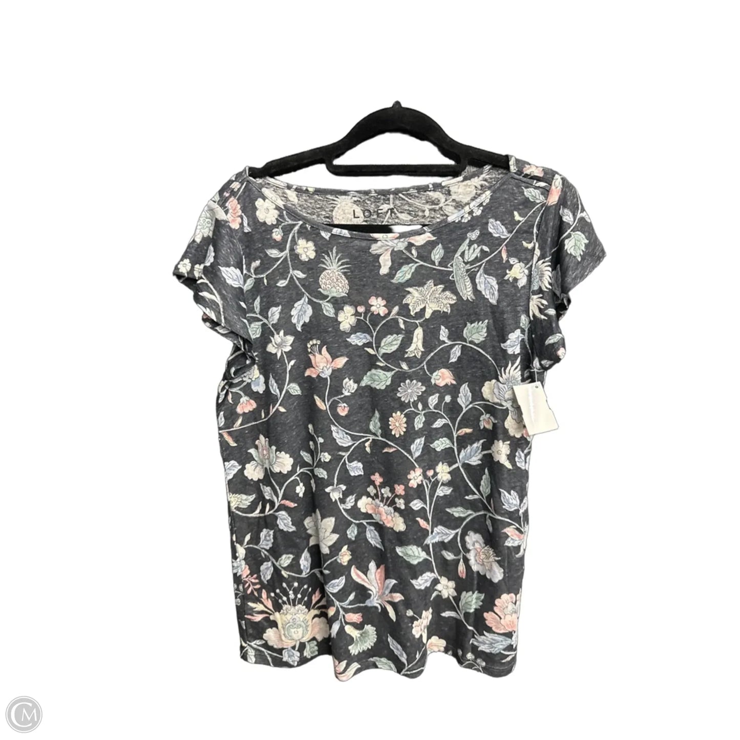 Top Short Sleeve By Loft In Floral Print, Size: S