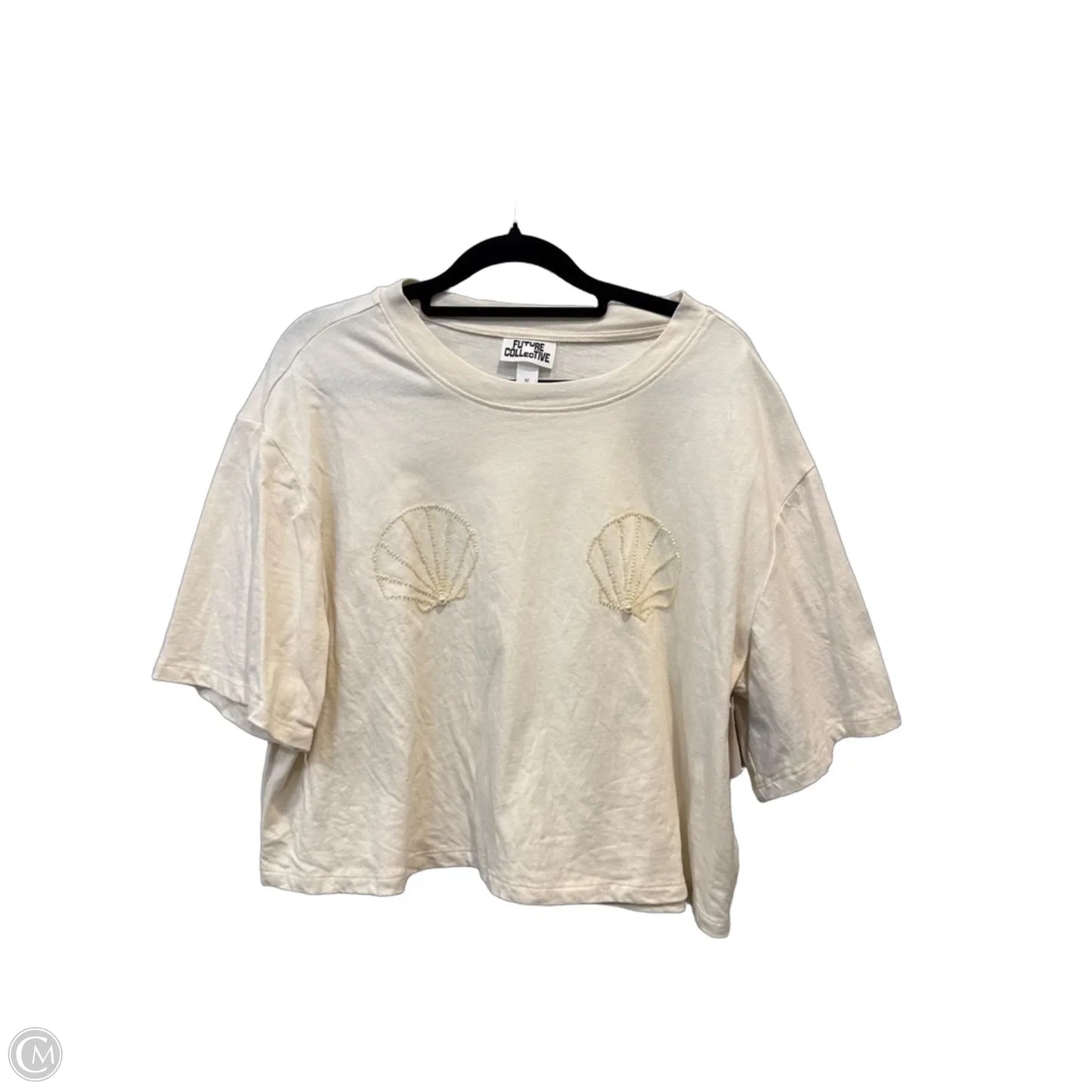 Top Short Sleeve Basic By Future Collective In Cream, Size: M
