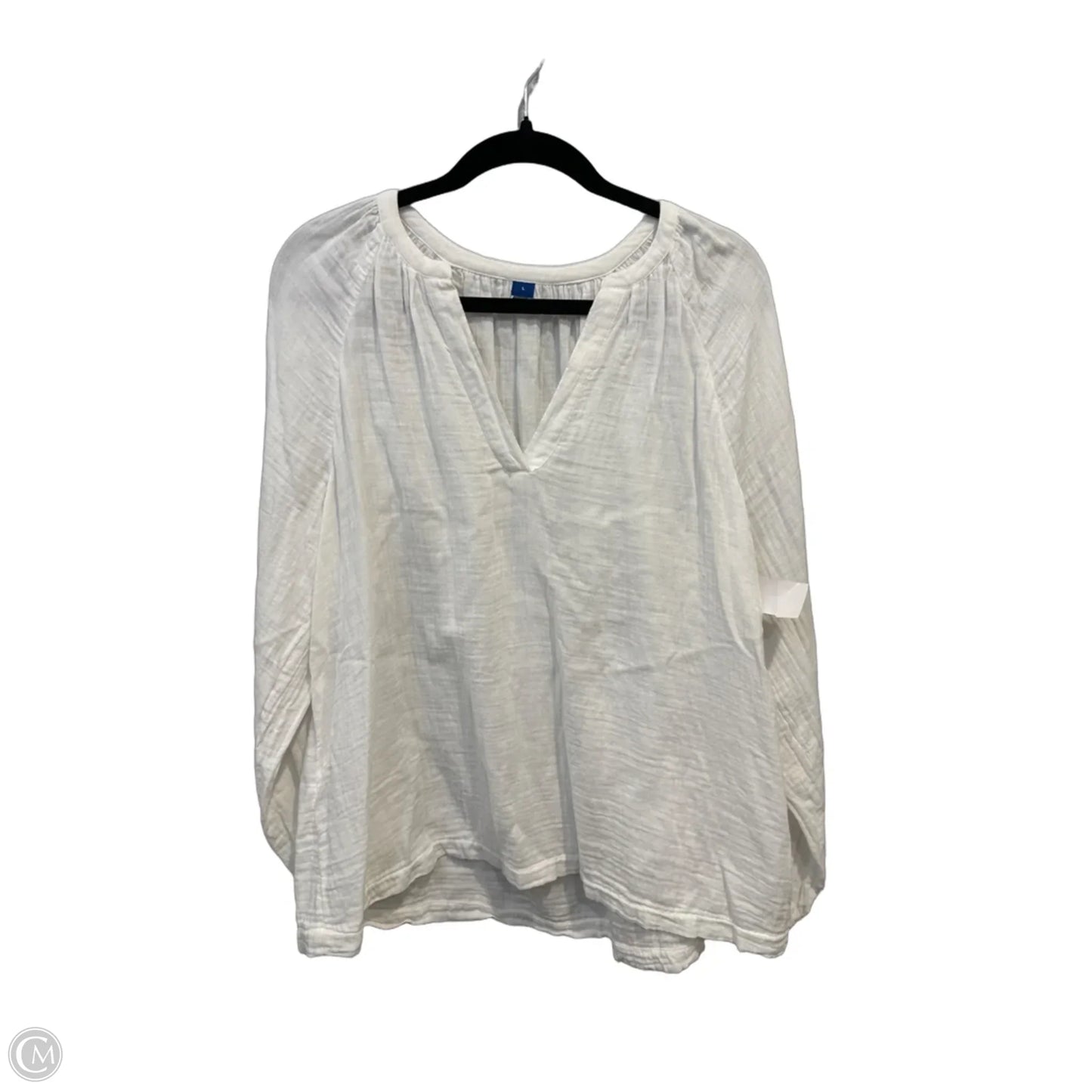 Top Long Sleeve By Old Navy In White, Size: L
