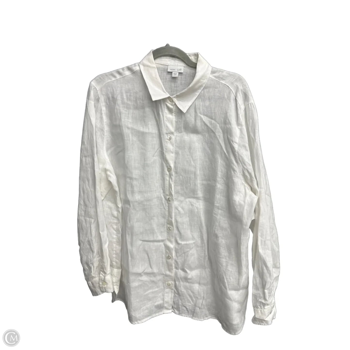 Top Long Sleeve By J. Jill In White, Size: L