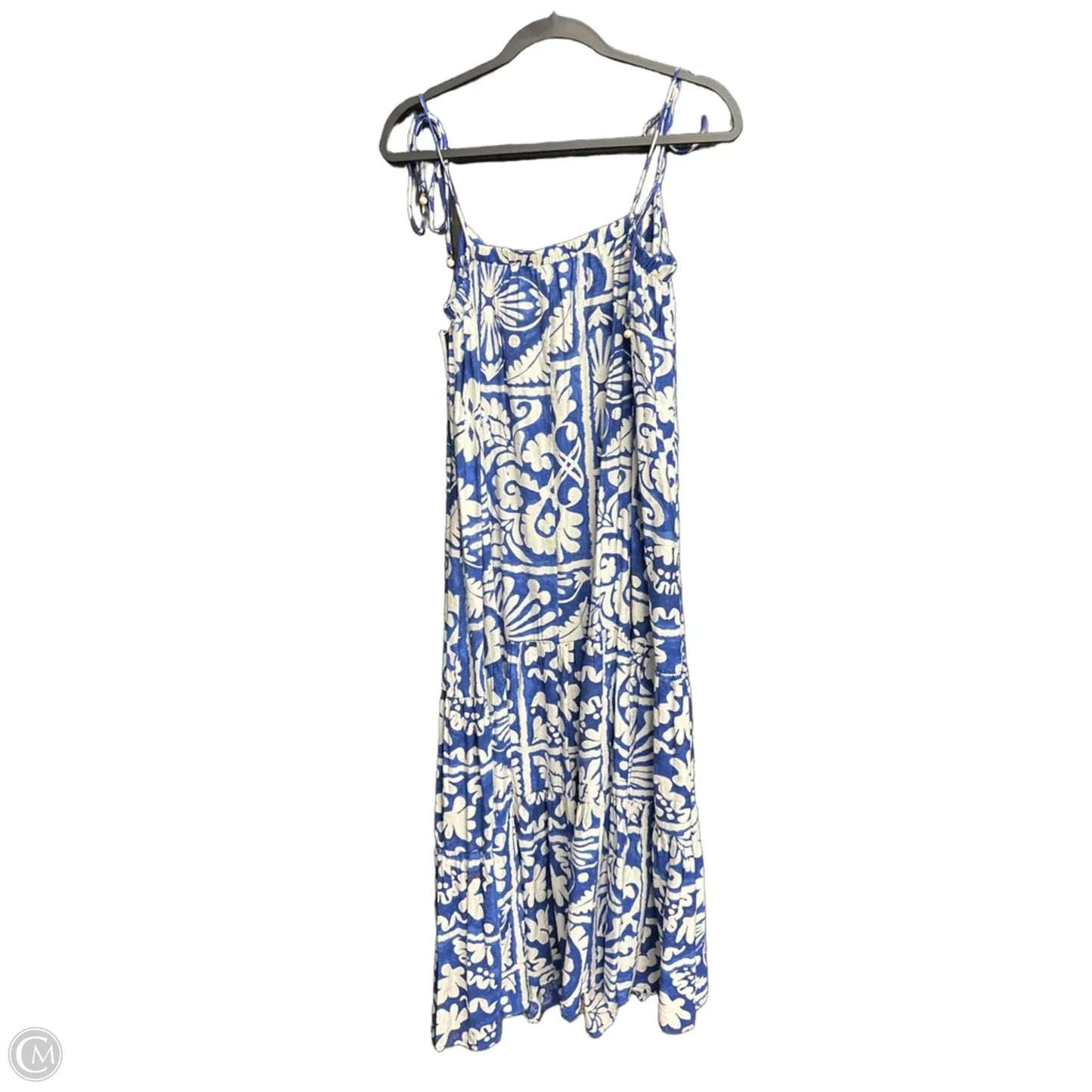 Dress Casual Maxi By H&m In Blue & White, Size: M