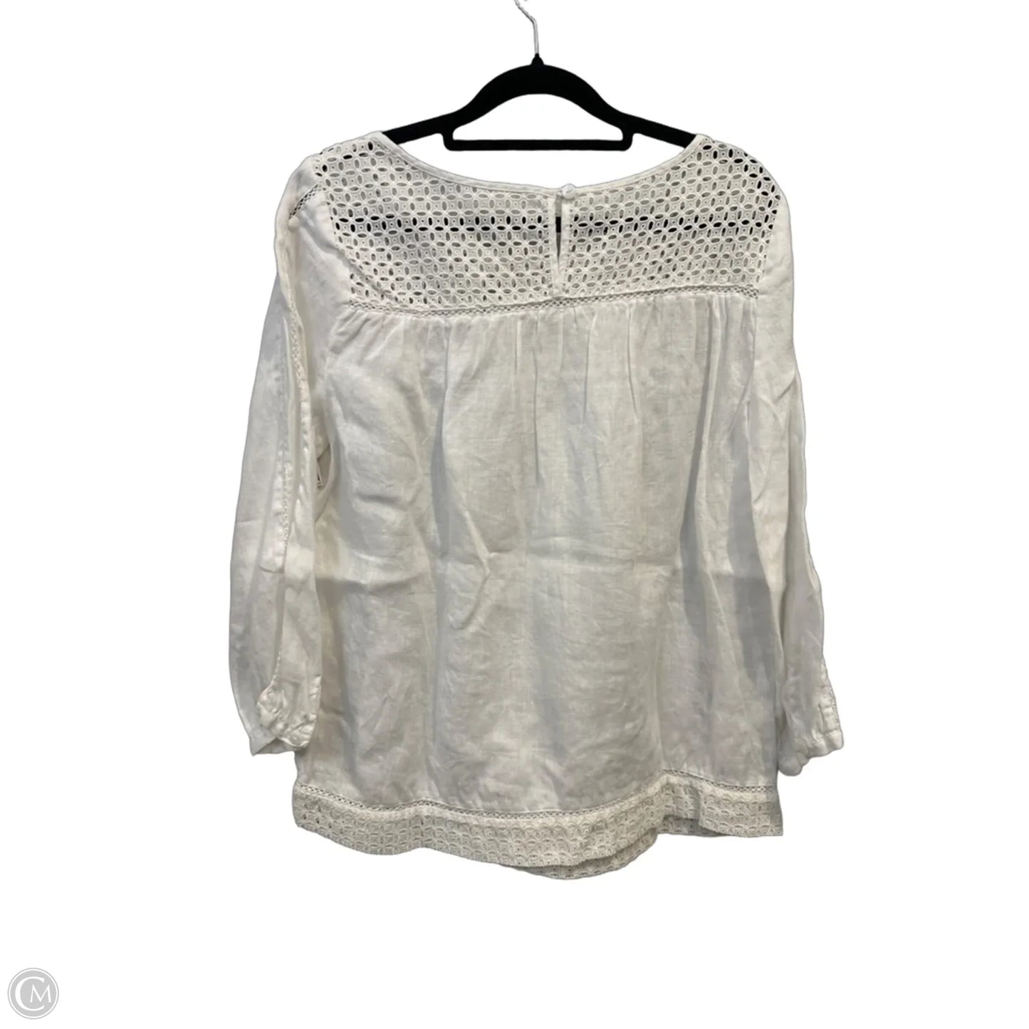 Top Long Sleeve By Clothes Mentor In White, Size: M