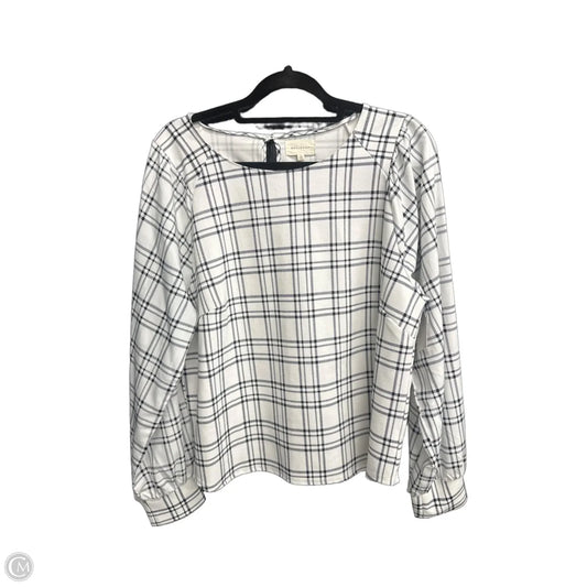 Top Long Sleeve By Melloday In Plaid Pattern, Size: L