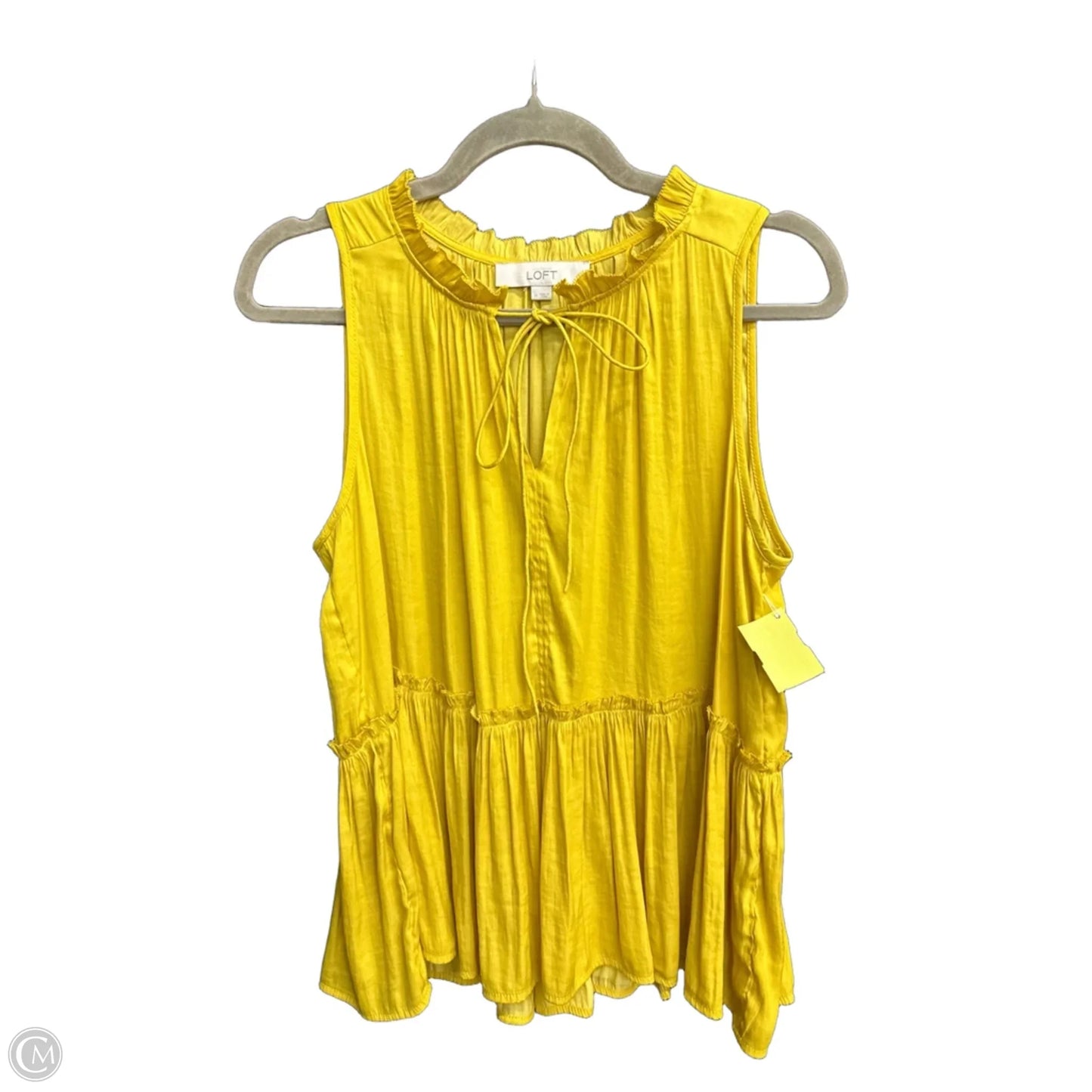 Top Sleeveless By Loft In Yellow, Size: M