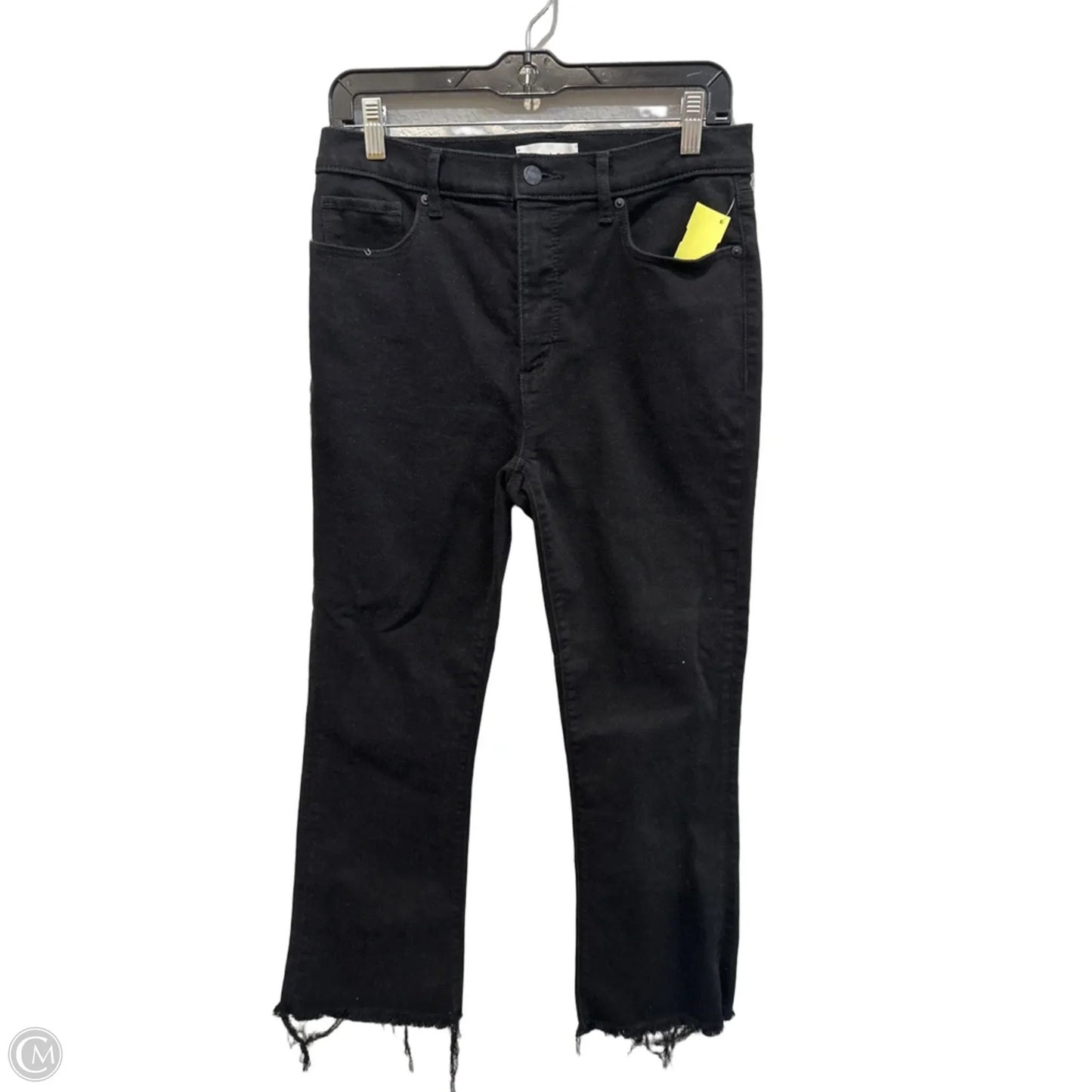 Jeans Flared By Loft In Black Denim, Size: 6