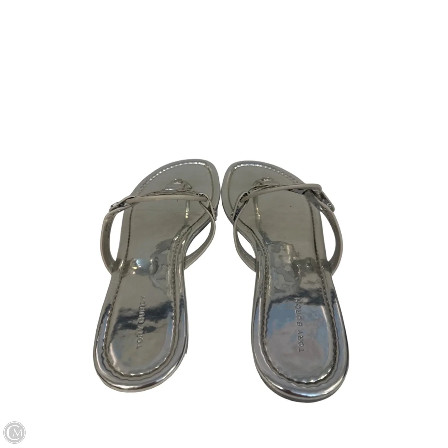 Sandals Designer By Tory Burch In Silver, Size: 8.5