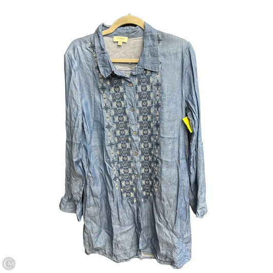 Dress Casual Midi By Umgee In Blue Denim, Size: L