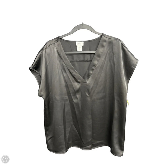 Top Short Sleeve By Nicole By Nicole Miller In Black, Size: Xl
