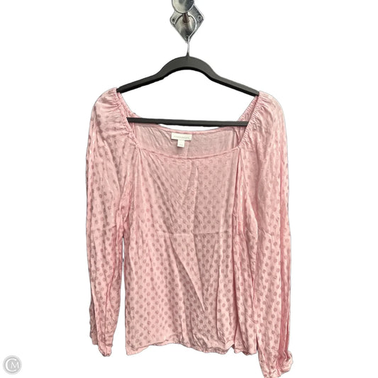 Top Long Sleeve By Charter Club In Pink, Size: L