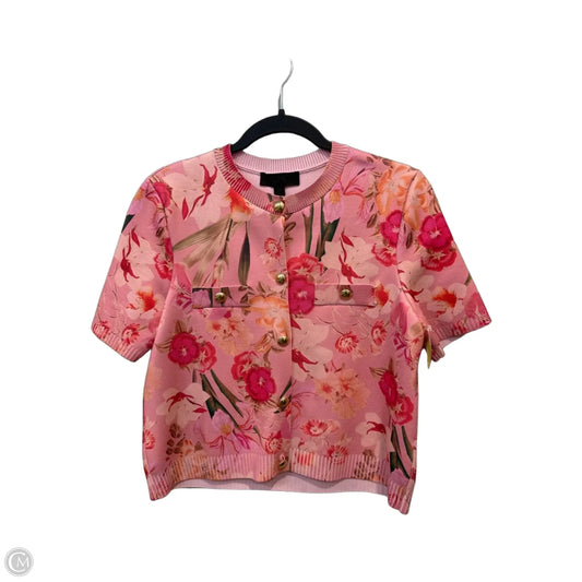 Top Short Sleeve By Zara In Floral Print, Size: M