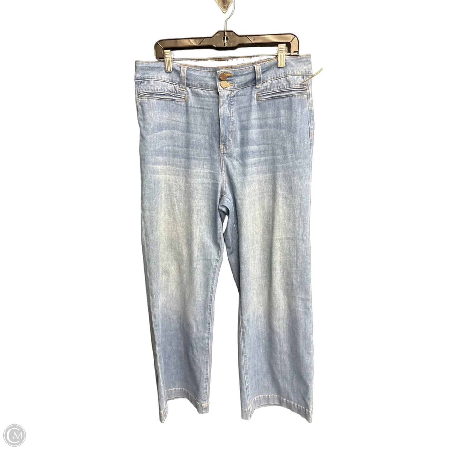 Jeans Flared By Soft Surroundings In Blue Denim, Size: 14