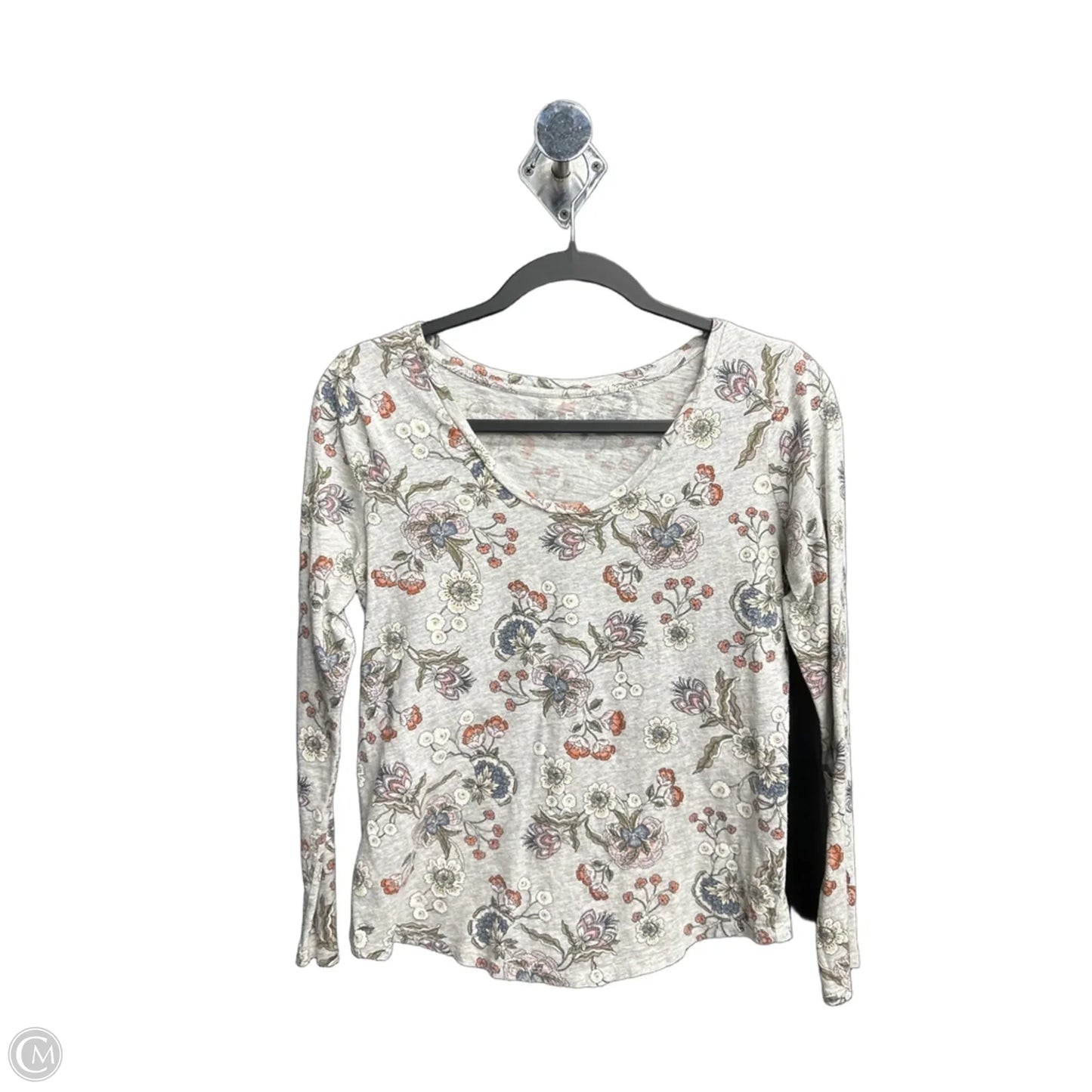 Top Long Sleeve Basic By Loft In Floral Print, Size: S