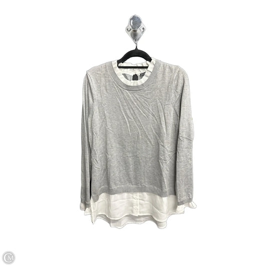 Top Long Sleeve By Adrianna Papell In Grey, Size: M