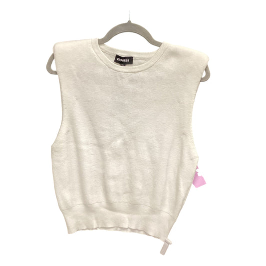 Vest Sweater By Express In White, Size: Xs