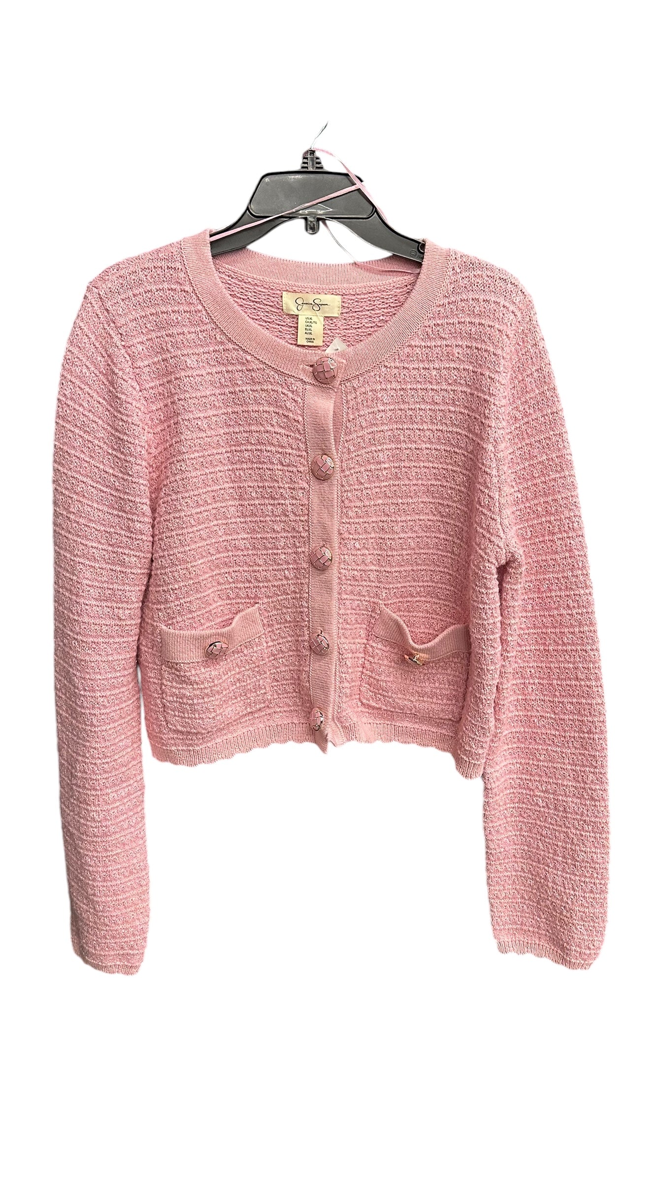 Sweater Cardigan By Jessica Simpson In Pink, Size: Xl