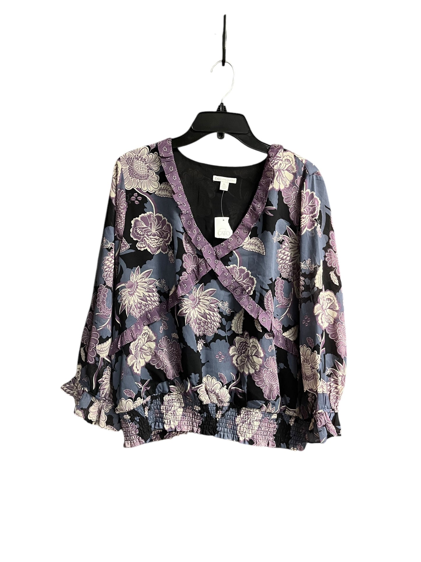 Top Long Sleeve By Cato In Floral Print, Size: Xl