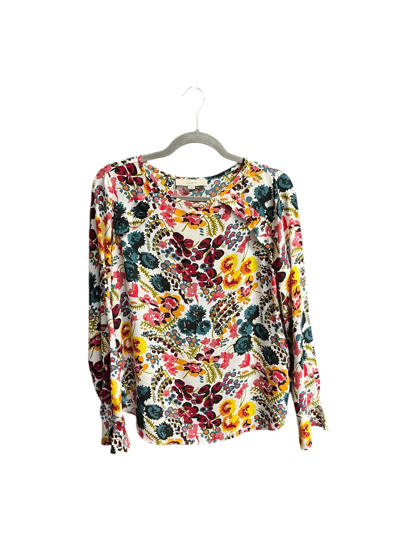 Top Long Sleeve By Loft In Floral Print, Size: S